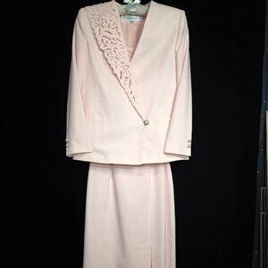 Nolan Miller Dynasty Collection Skirt Top Jacket Set Pink 4